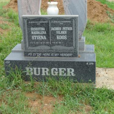 BURGER Jacobus Petrus Viljoen 1923-  &amp; Ernestina Magdalena 1925-2003