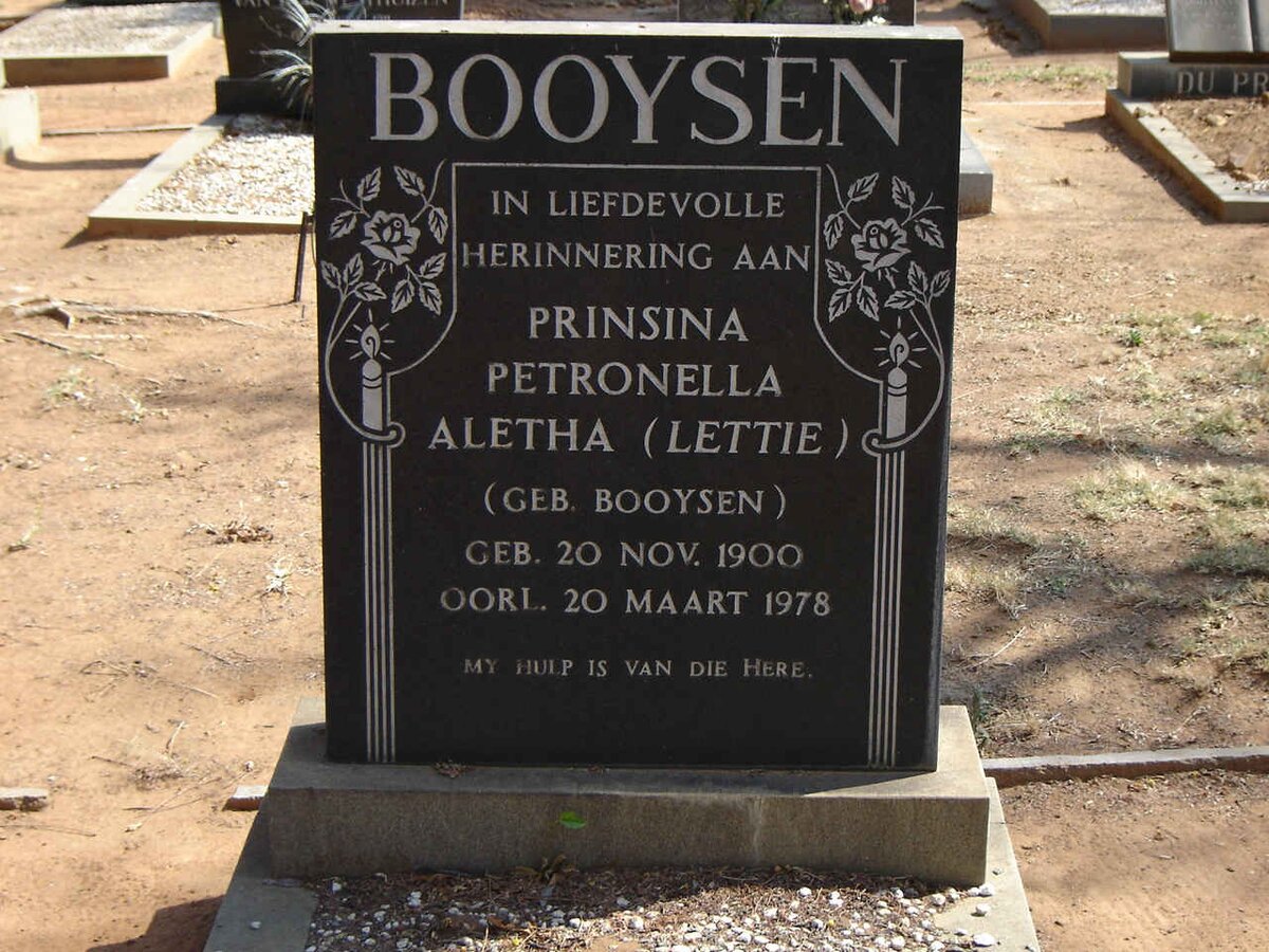 BOOYSEN Prinsina Petronella Aletha