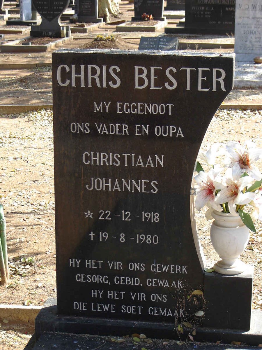 BESTER Christiaan Johannes