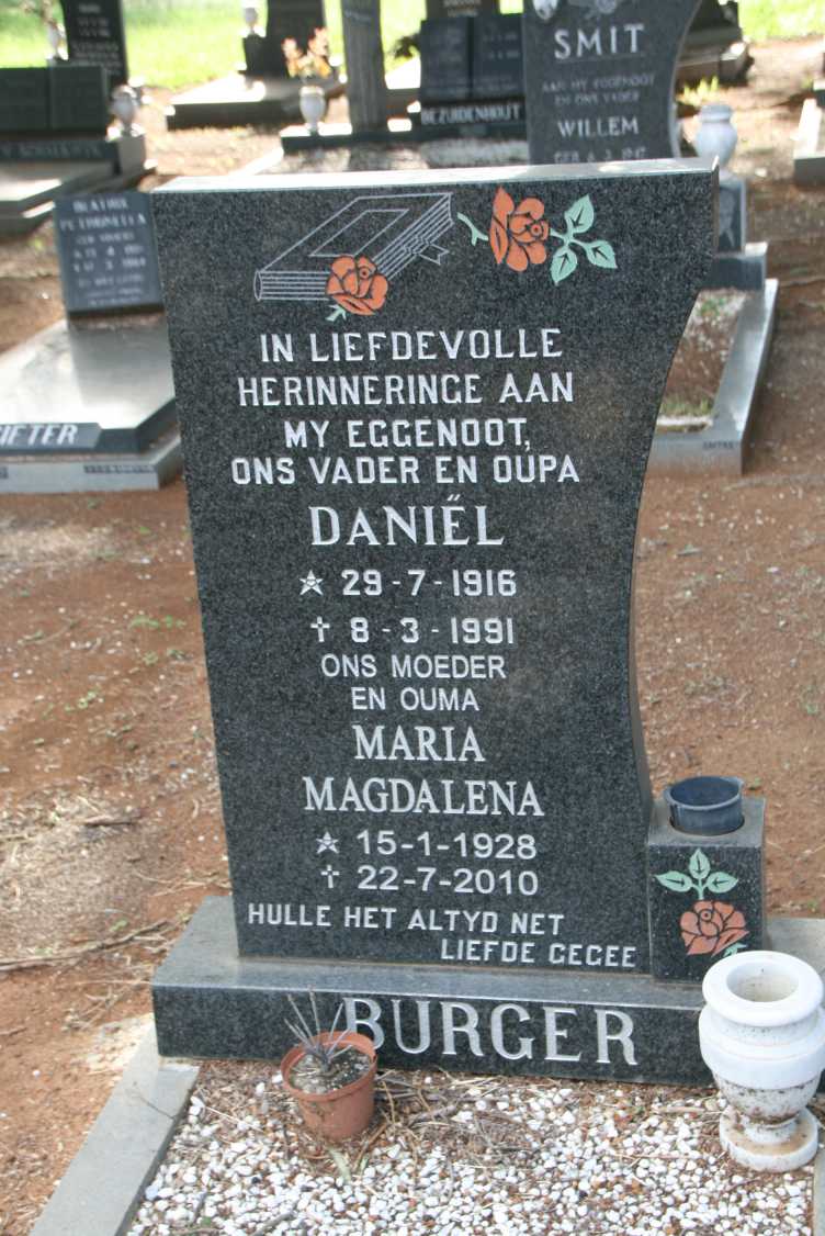 BURGER Daniel 1916-1991 & Maria Magdalena 1928-2010