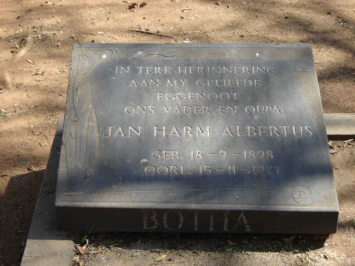 BOTHA Jan Harm Albertus 1898-1977