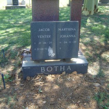 BOTHA Jacob Venter 1929-1992 &amp; Marthina Johanna 1929-