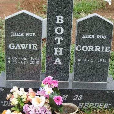 BOTHA Gawie 1944-2008 &amp; Corrie 1954-