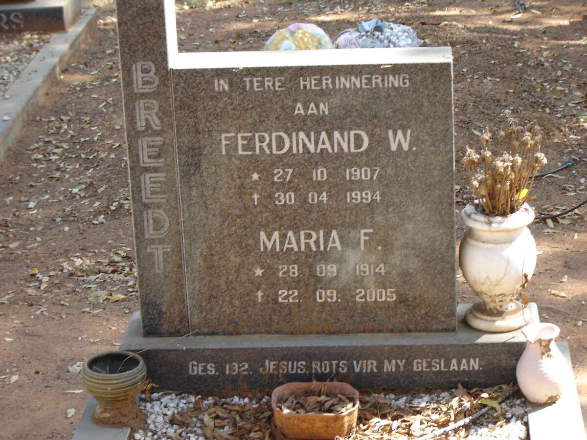 BREEDT Ferdinand W. 1907-1994 & Maria F. 1914-2005