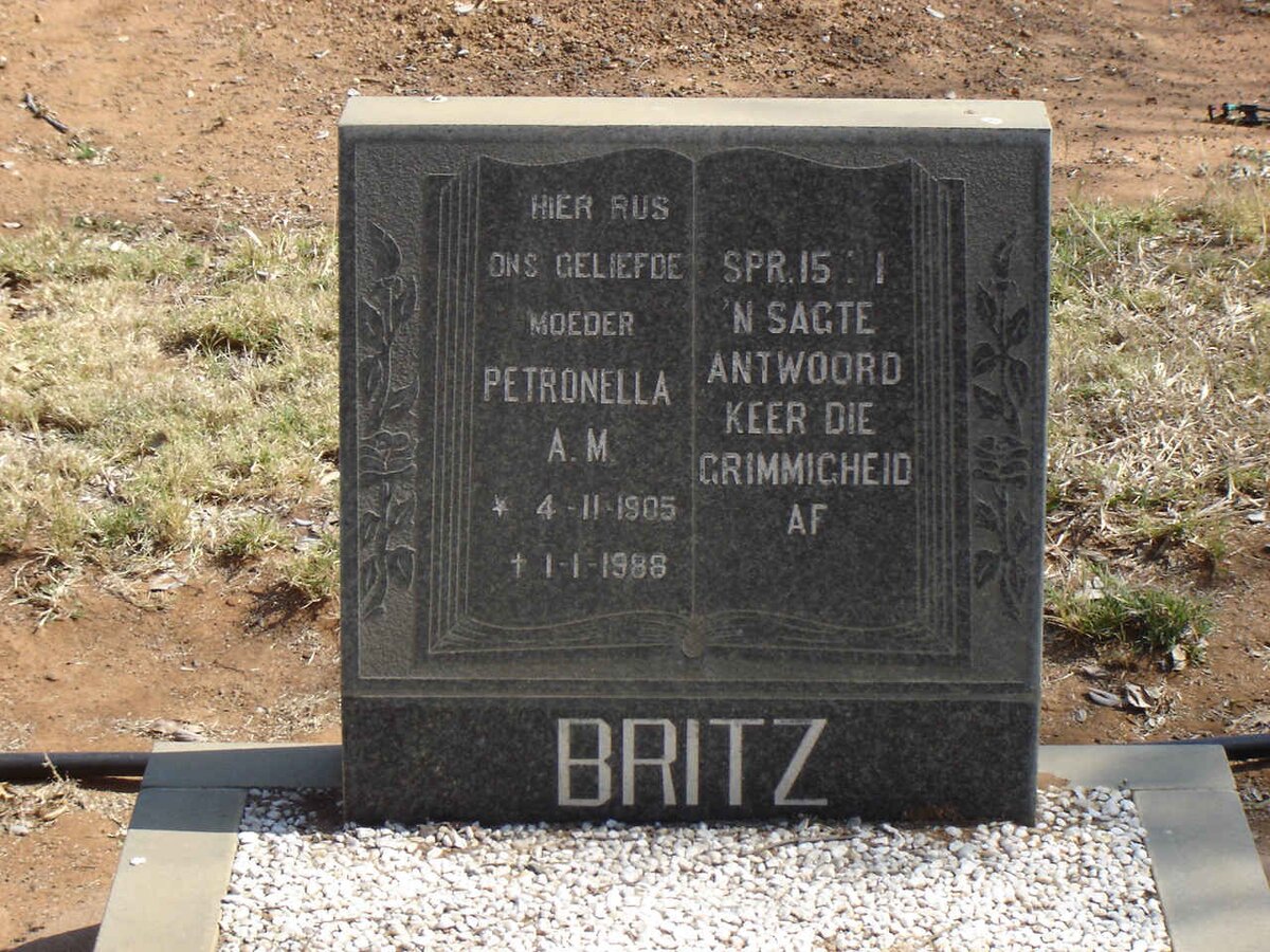 BRITZ Petronella A.M. 1905-1988