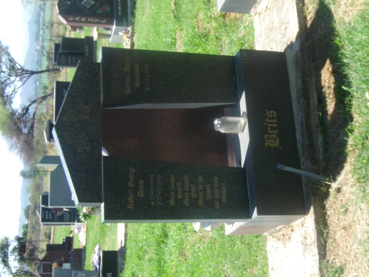 BRITS Robert George Davis 1935-1998 &amp; Roelina Aletta Susanna 1935-