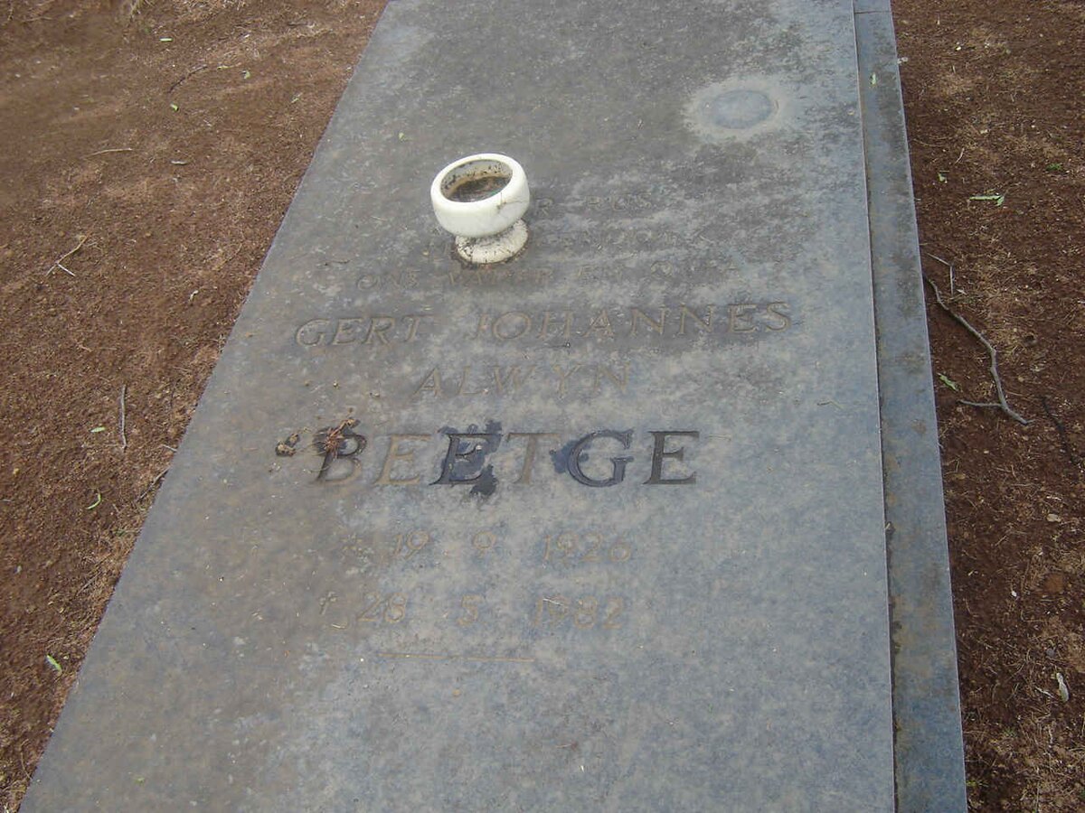 BEETGE Gert Johannes Alwyn 1926-1982