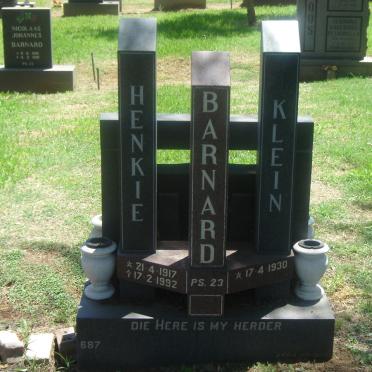 BARNARD Henkie 1917-1992 &amp; Klein 1930-