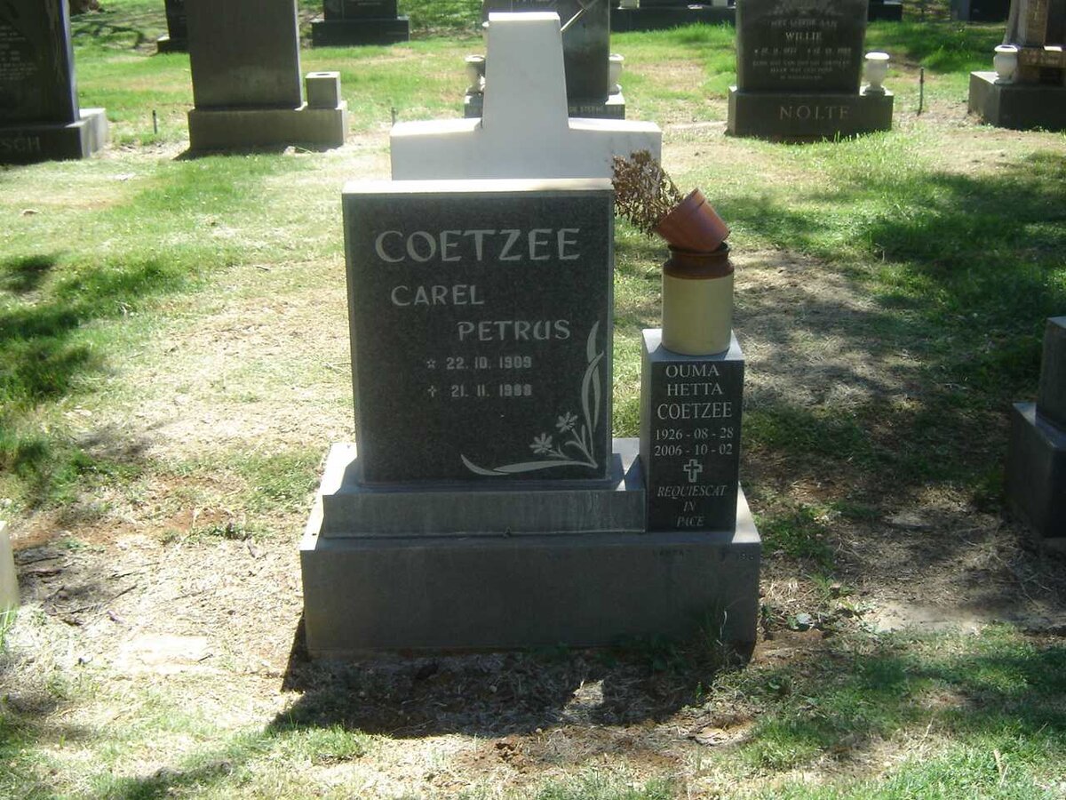 COETZEE Carel Petrus 1909-1988 &amp; Hetta 1926-2006