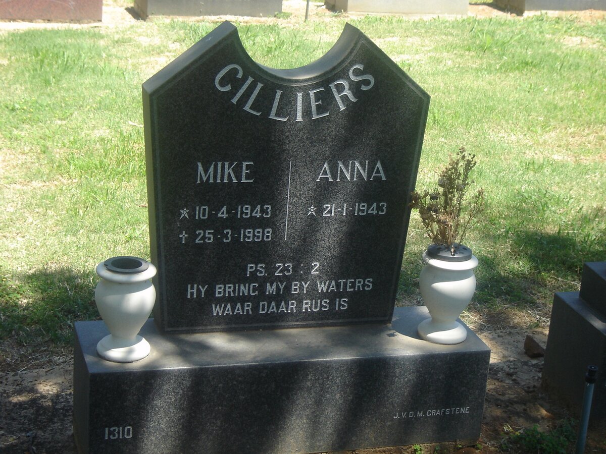 CILLIERS Mike 1943-1998 &amp; Anna 1943-
