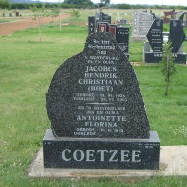 COETZEE Jacobus Hendrik Christiaan 1938-2003 &amp; Antoinette Florina 1942-