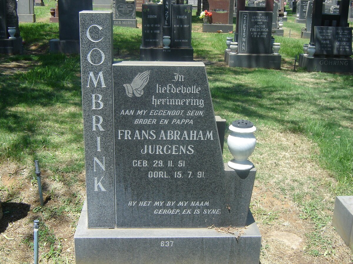 COMBRINK Frans Abraham Jurgens 1951–1991