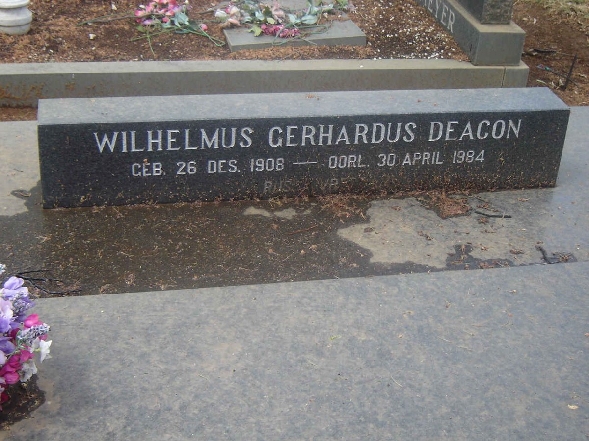 DEACON Wilhelmus Gerhardus 1908-1984 