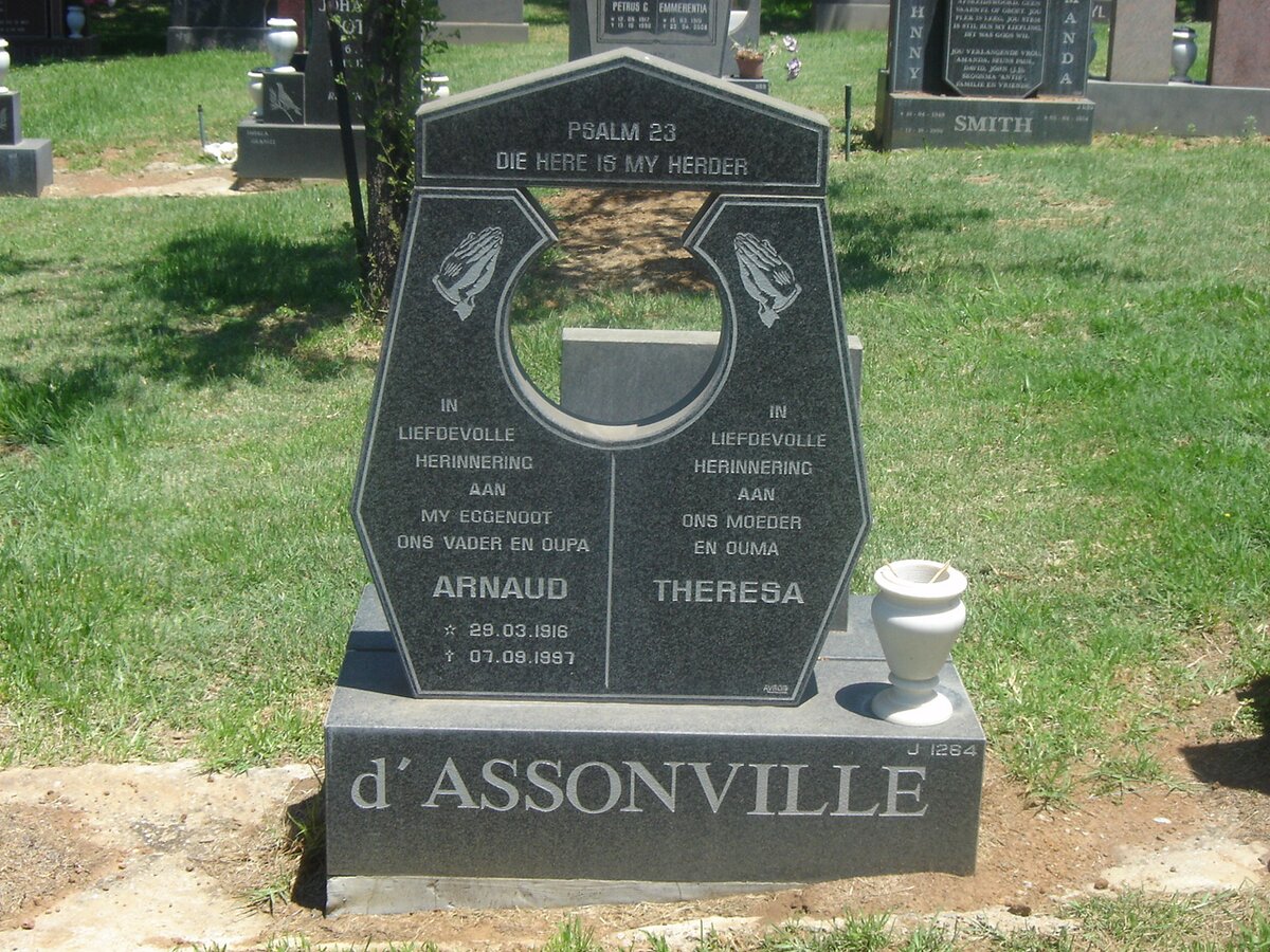 D'ASSONVILLE Arnaud 1916-1997 &amp; Theresa