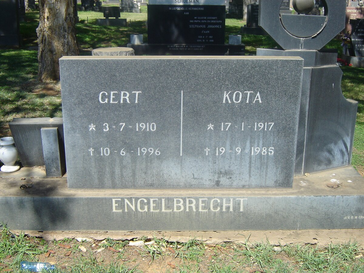 ENGELBRECHT Gert 1910-1996 &amp; Kota 1917-1985