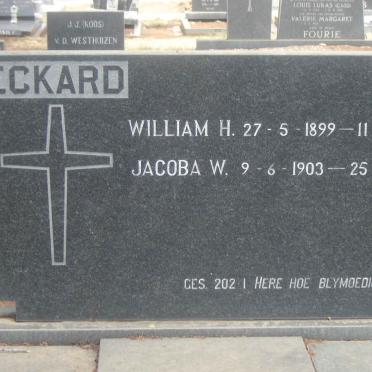 ECKARD William H. 1899-1981 &amp; Jacoba W. 1903-1982