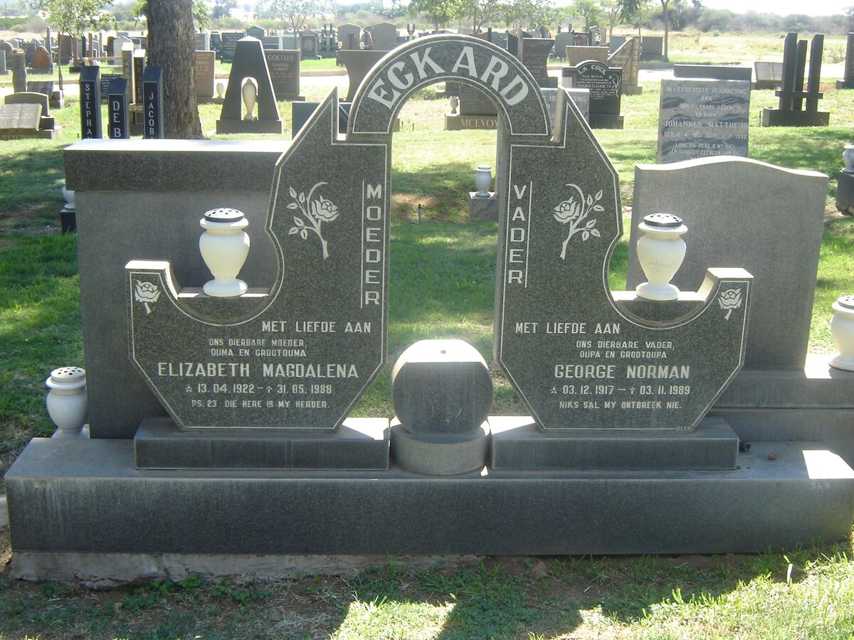 ECKARD George Norman 917-1989 &amp; Elizabeth Magdalena 1922-1988