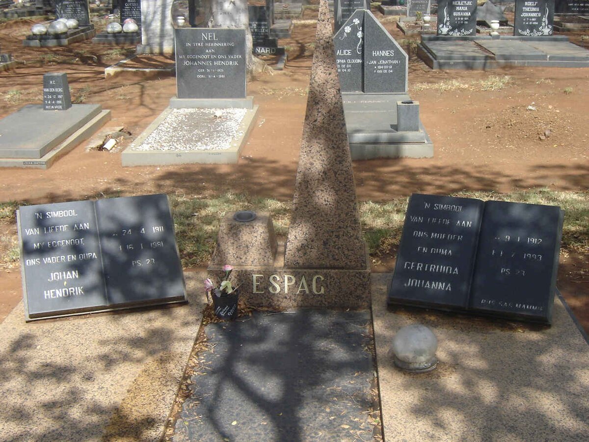 ESPAG Johan Hendrik 1911-1981 & Gertruida Johanna 1912-1993