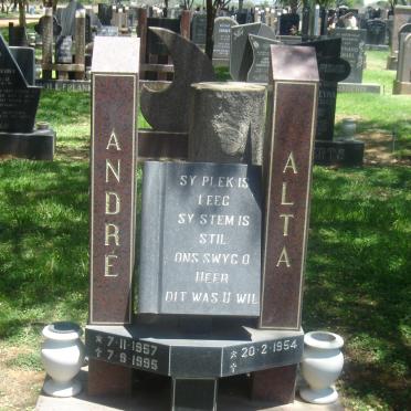 FOURIE Andre 1957-1995 &amp; Alta 1954-