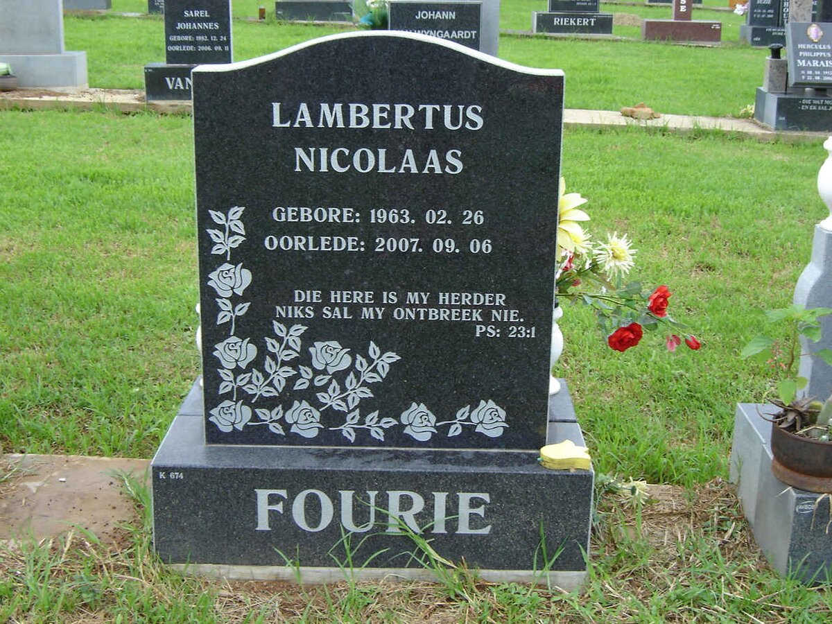 FOURIE Lambertus Nicolaas 1963-2007
