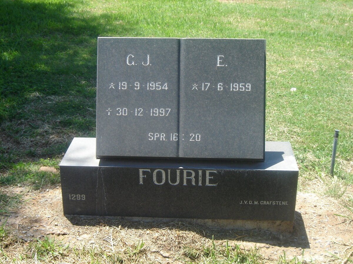 FOURIE G.J. 1954-1997 &amp; E. 1959-