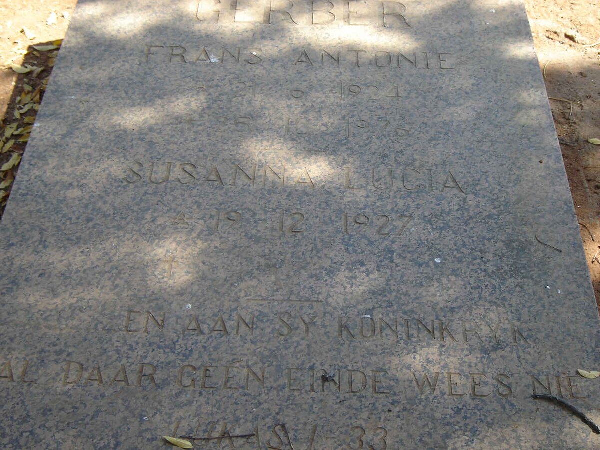 GERBER Frans Antonie 1924-1976 & Susanna Lucia 1927