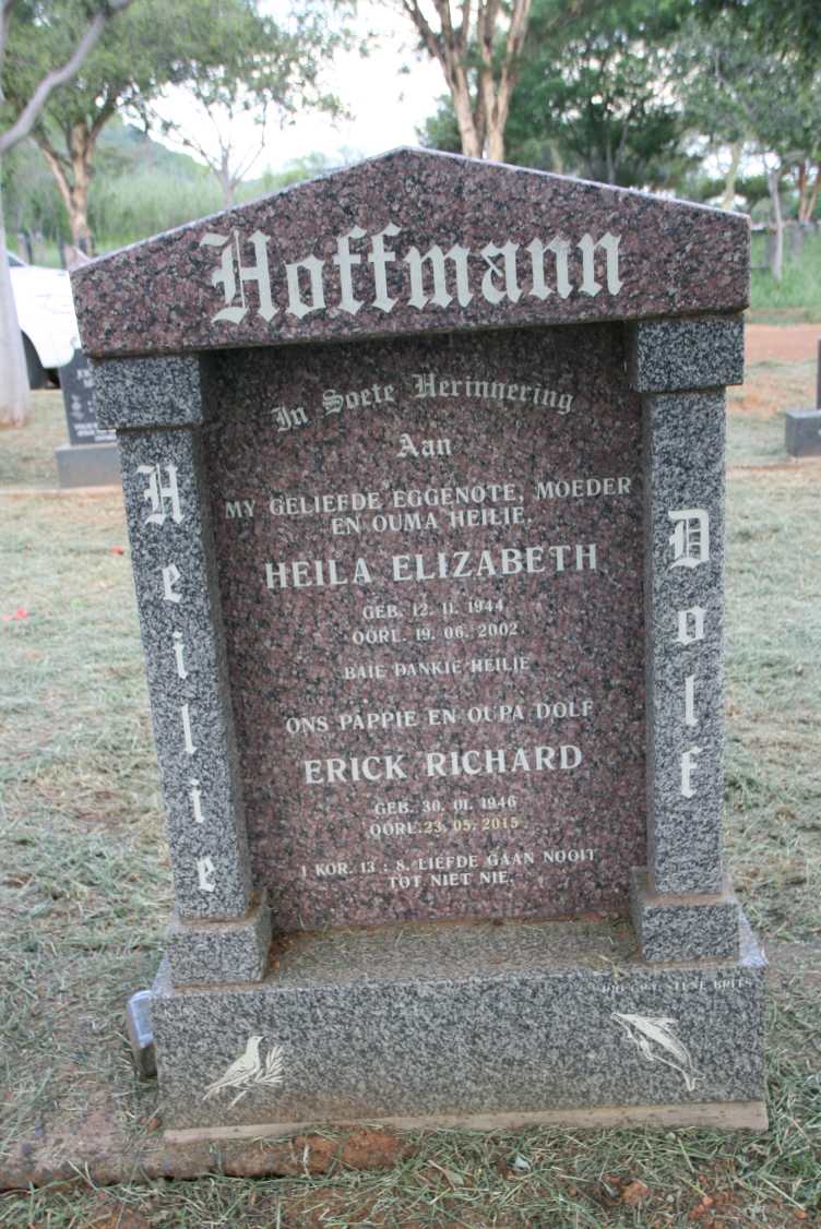 HOFFMANN Erick Richard 1946-2015 & Heila Elizabeth 1944-2002