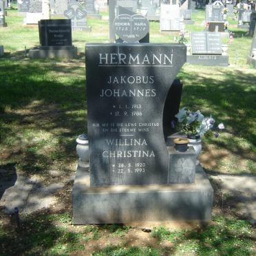 HERMANN Jakobus Johannes 1913-1986 &amp; Willina Christina 1920-1993