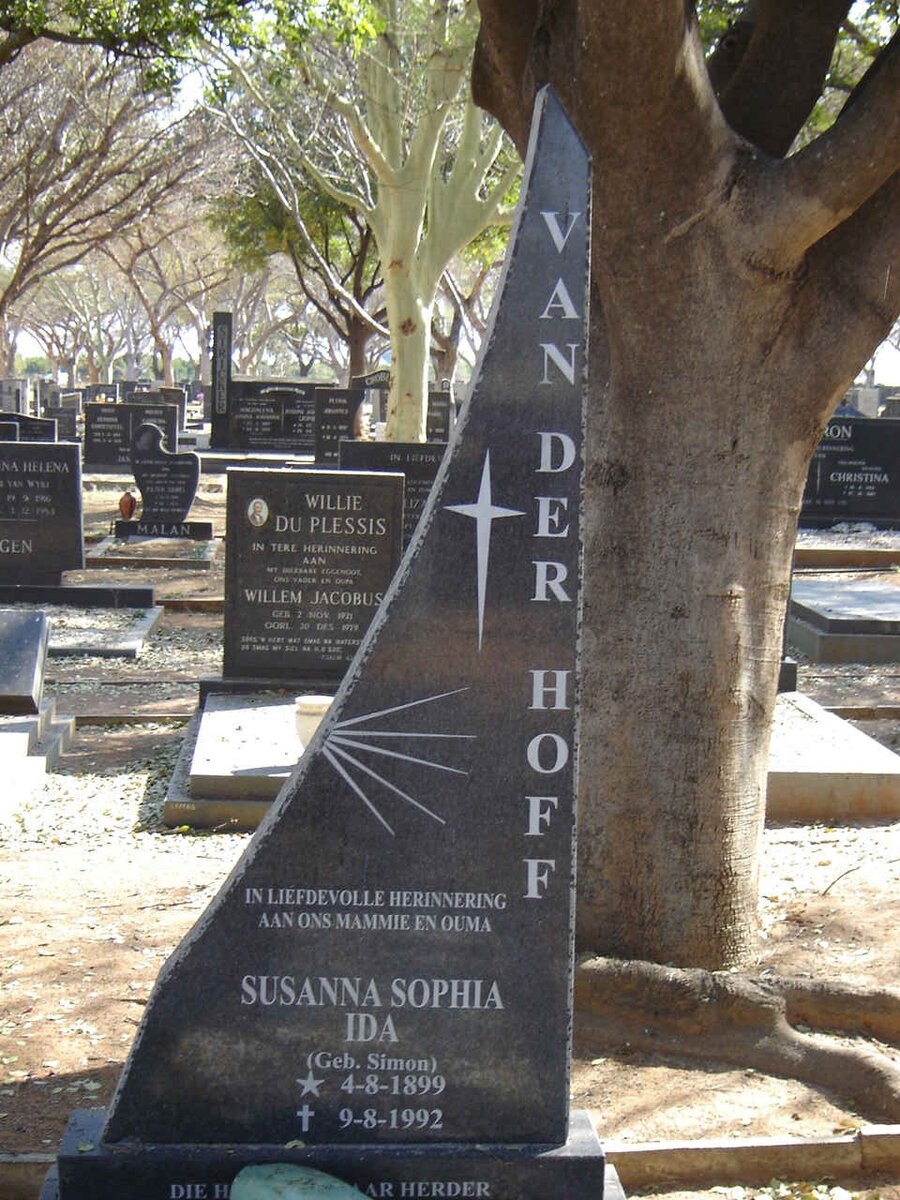 HOFF Susanna Sophia Ida VAN DER.