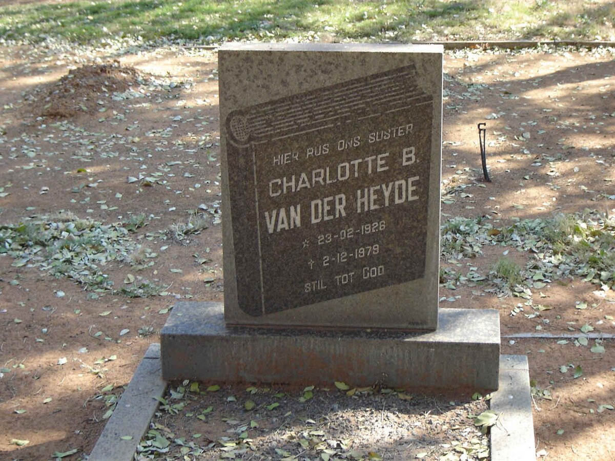 HEYDE Charlotte B., van der 1926-1979