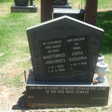 HERMANN Marthinus Johannes 1933-1994 &amp; Anna Susanna 1941-