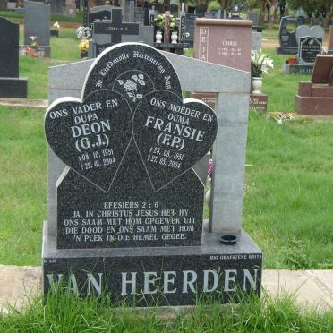 HEERDEN Deon G.J., van 1951-2004 &amp; Fransie F.P. 1951-2004