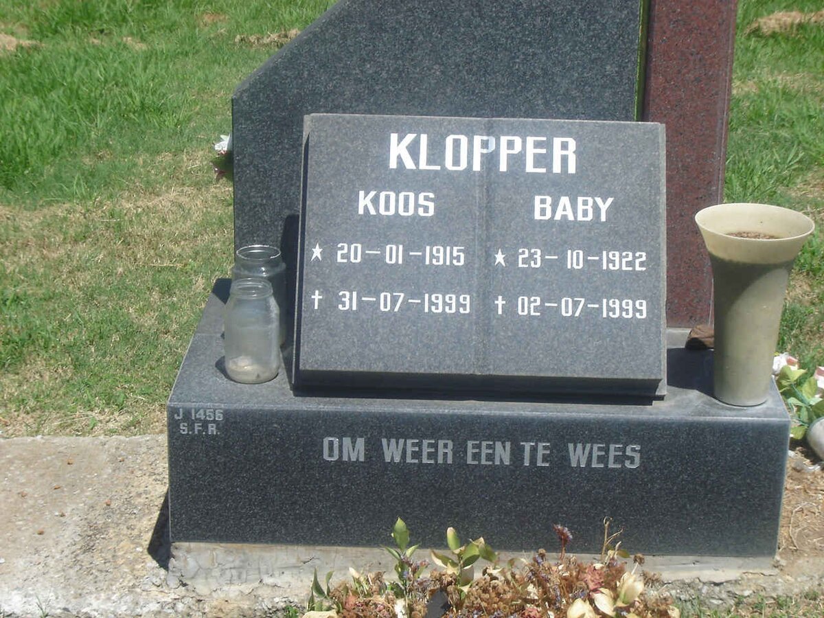 KLOPPER Koos 1915-1999 &amp; Baby 1922-1999