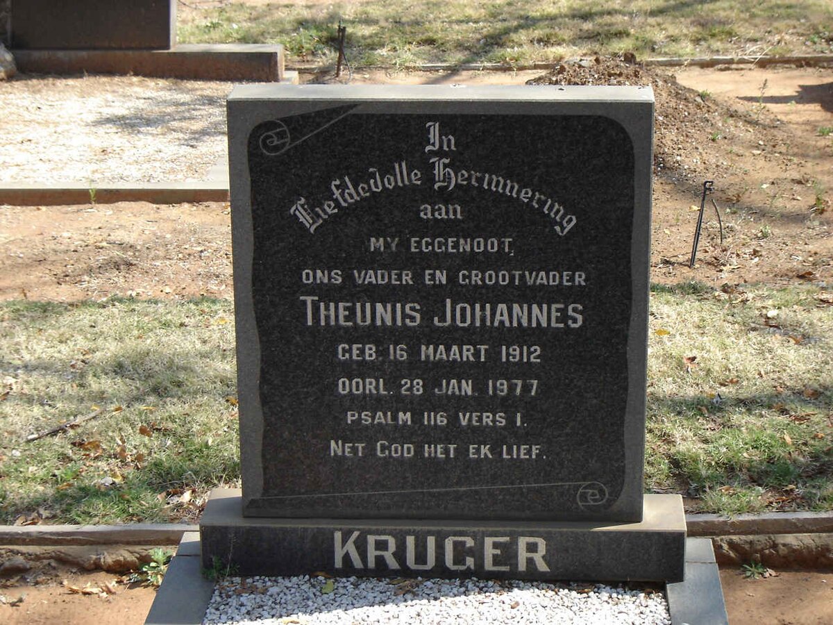 KRUGER Theunis Johannes 1912-1977