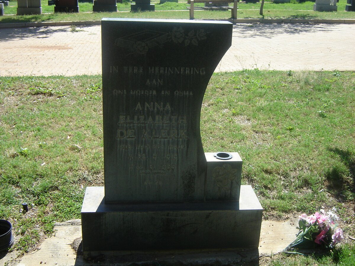 KLERK Anna Elizabeth, de 1928-1985