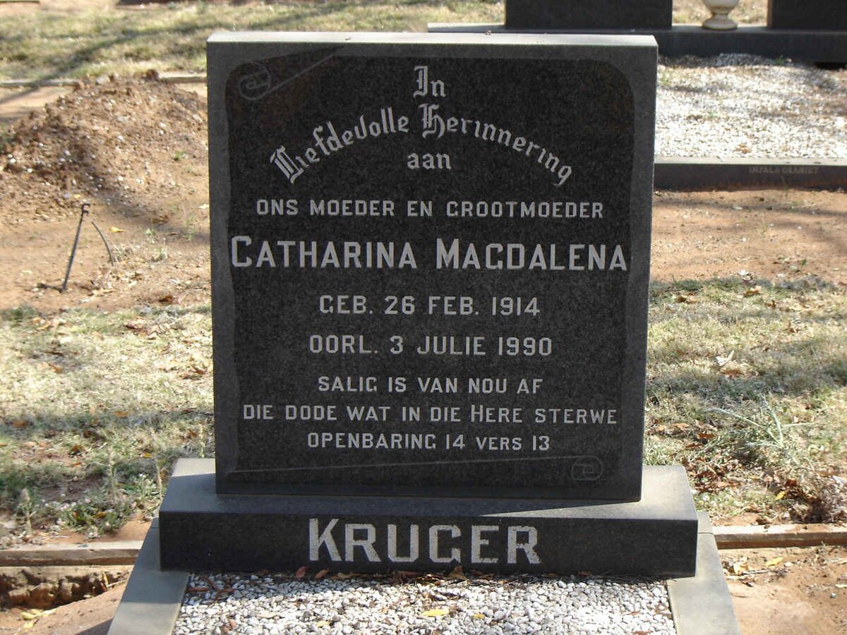 KRUGER Catharina Magdalena 1914-1990