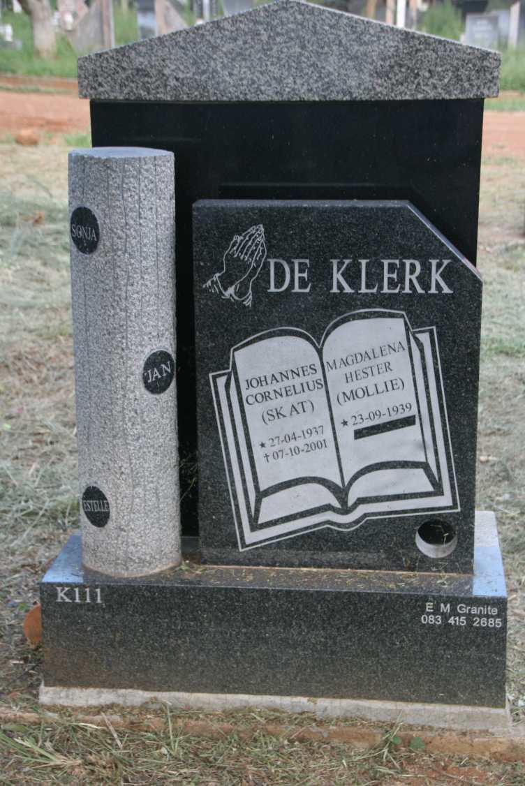KLERK Johannes Cornelius, de 1917-2001 & Magdalena Hester 1939-