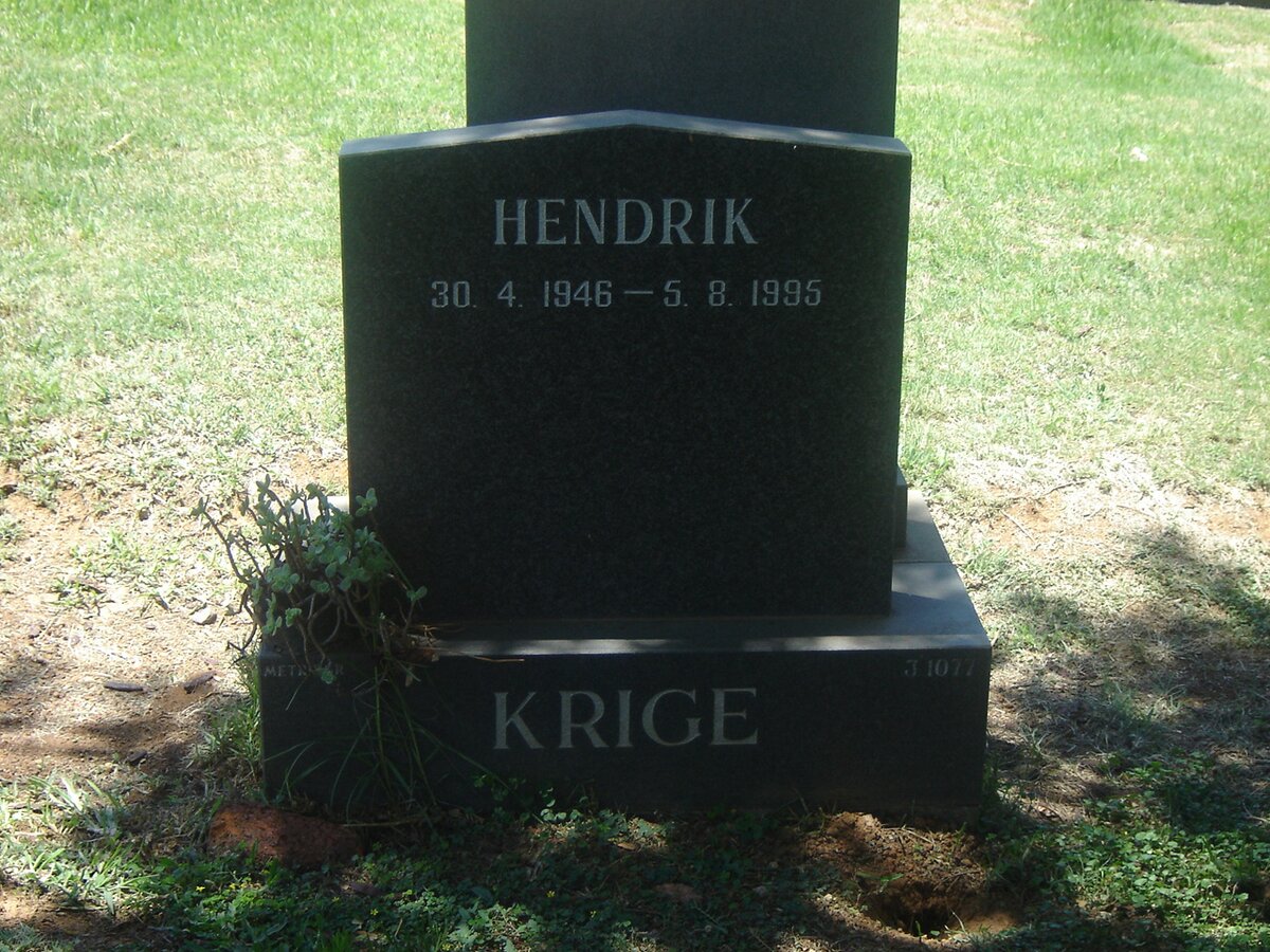 KRIGE Hendrik 1946-1995