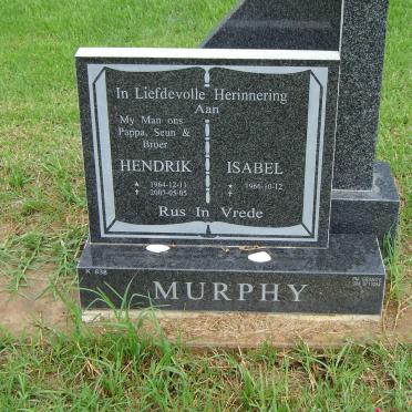 MURPHY Hendrik 1964-2007 &amp; Isabel 1966-