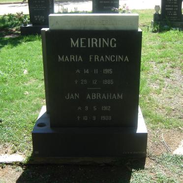 MEIRING Jan Abraham 1912-1988 &amp; Maria Francina 1915-1985