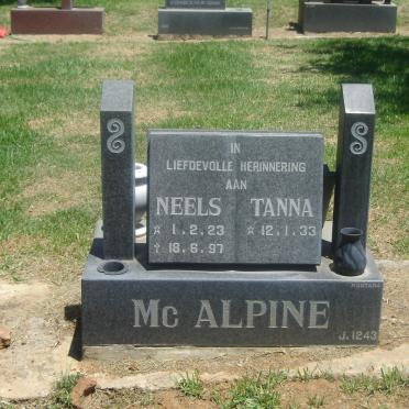 McALPINE Neels 1923-1997 &amp; Tanna 1933-