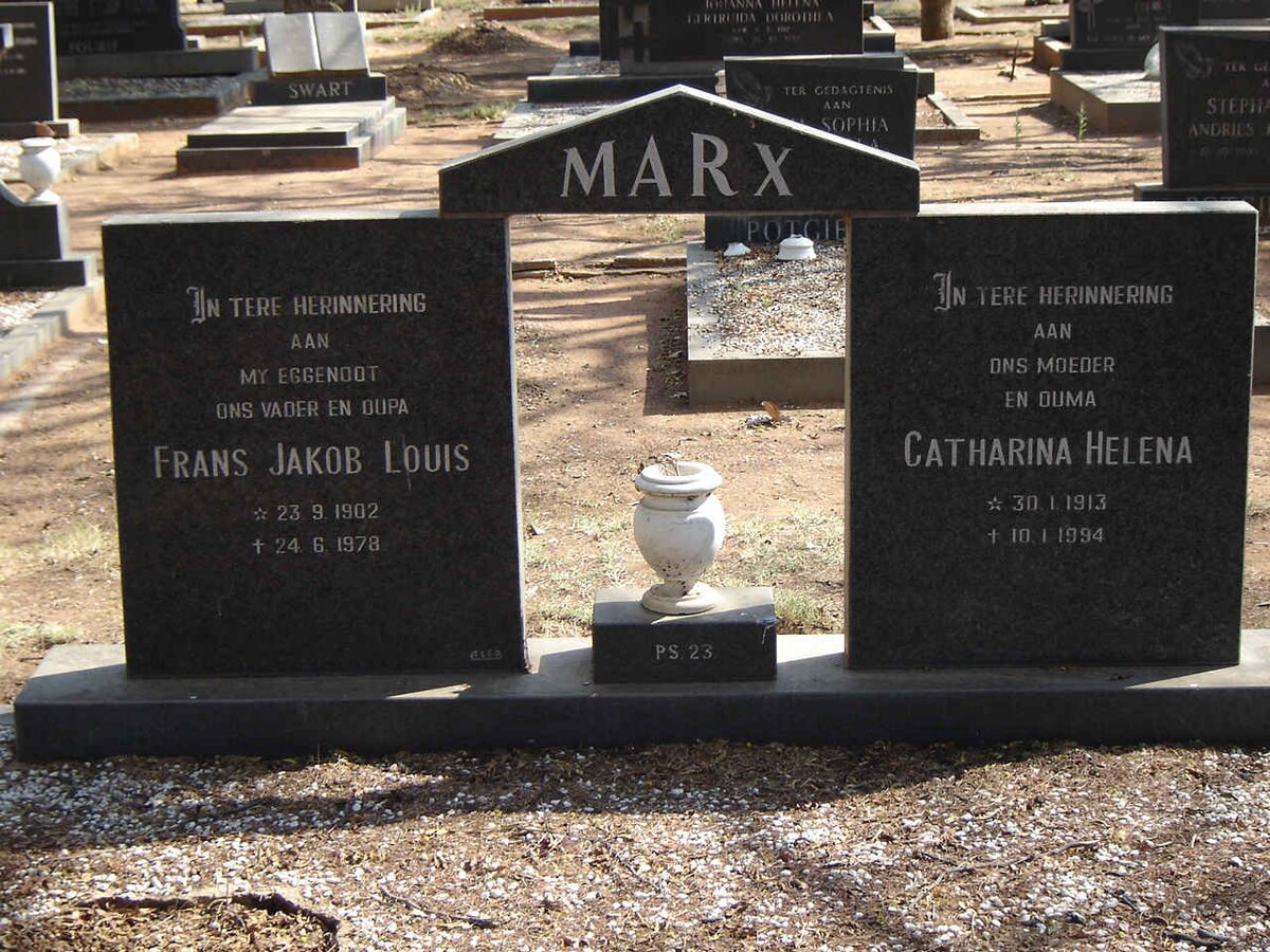 MARX Frans Jakob Louis 1902-1978 & Catharina Helena 1913-1994