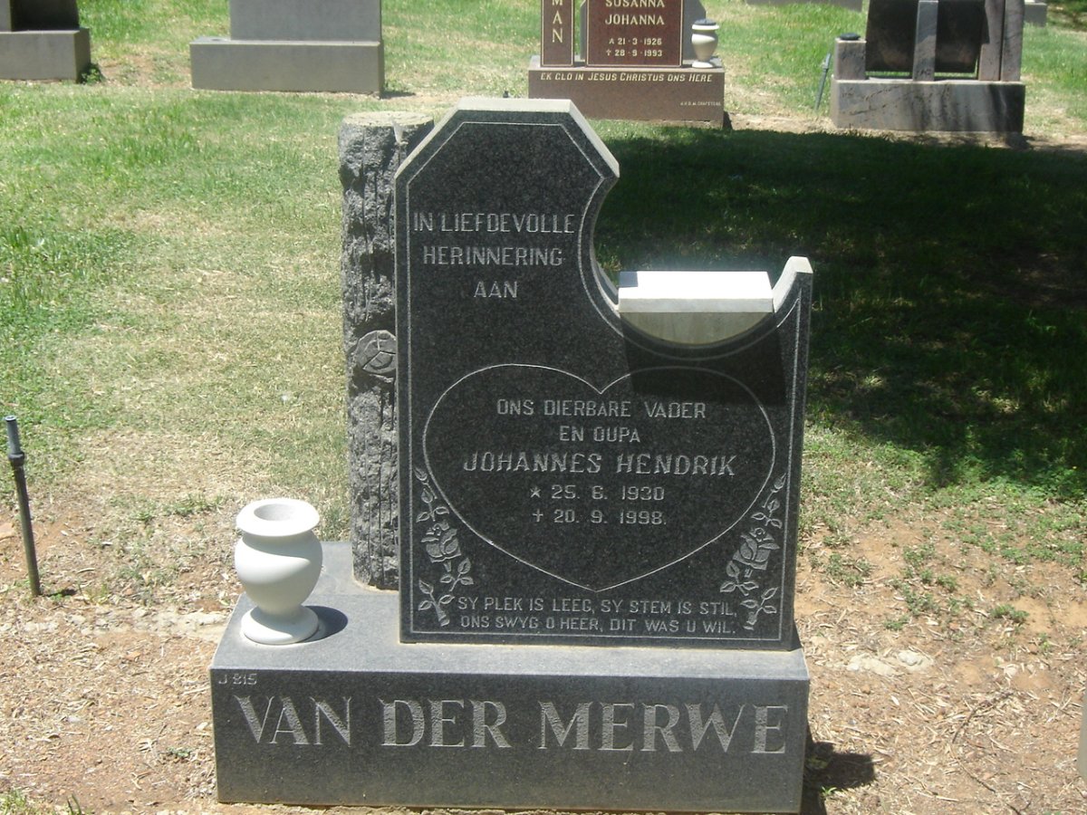 MERWE Johannes Hendrik, van der 1930-1998