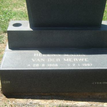 MERWE Helena Maria, van der 1906-1997