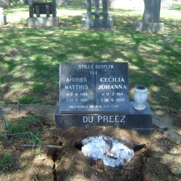 PREEZ Andries Matthys, du 1909-1986 &amp; Cecilia Johanna 1914-2008