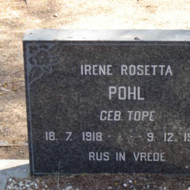 POHL Irene Rosetta nee TOPE 1918-1993