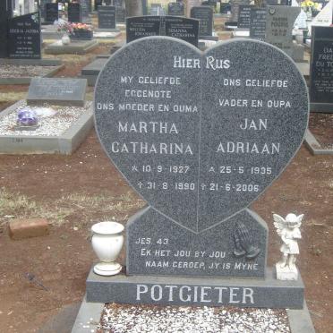 POTGIETER Jan Adriaan 1935-2006 &amp; Maria Catharina 1927-1990