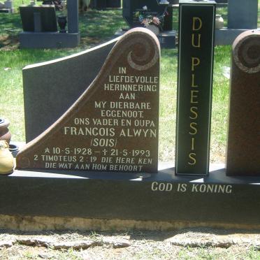 PLESSIS Francois Alwyn, du 1928-1992