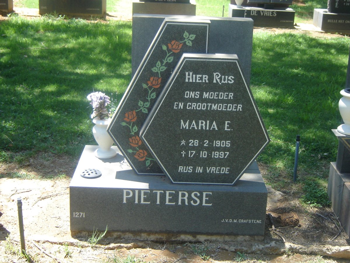 PIETERSE Maria E. 1905-1997