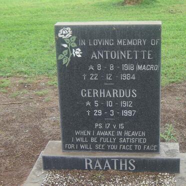 RAATHS Gerhardus 1912-1997 & Antoinette MAGRO 1918-1984